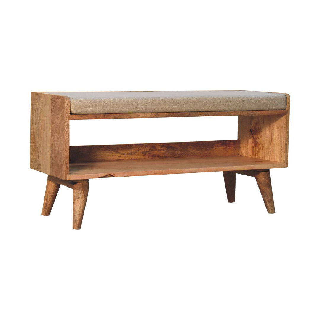 Oak-ish Nordic Storage Bench With Mud Linen - Element & Elm