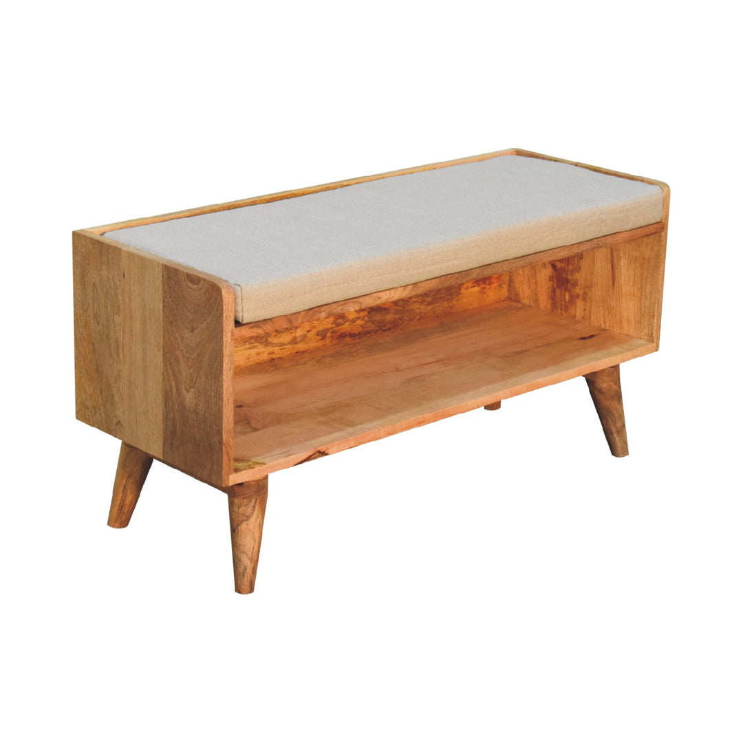 Oak-ish Nordic Storage Bench With Mud Linen - Element & Elm