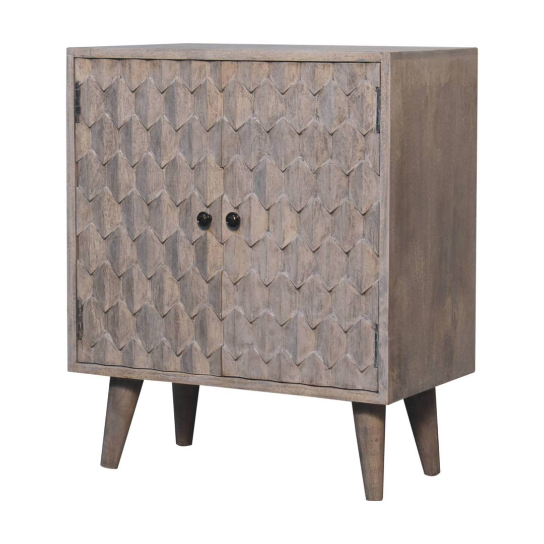 Mini Pineapple Carved Stone Finish Cabinet - Element & Elm