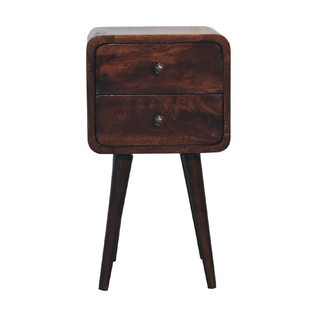 Mini Light Walnut Curved Nightstand - Element & Elm