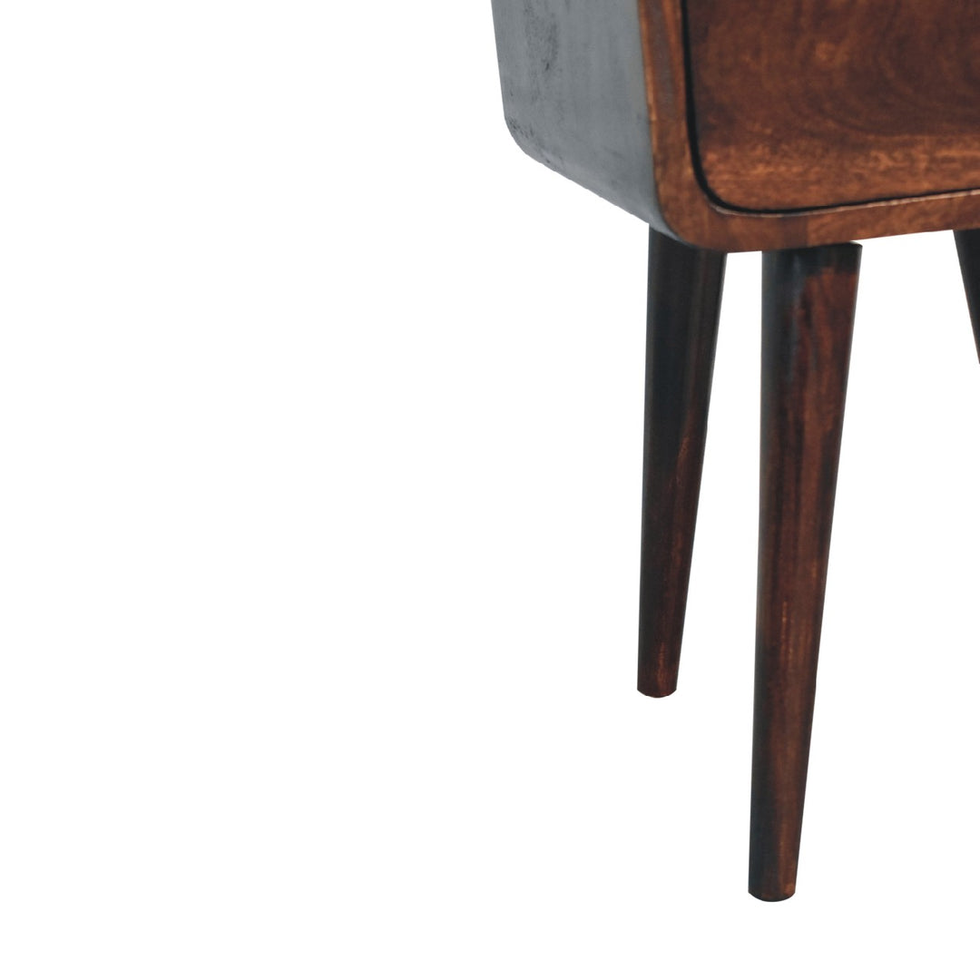 Mini Light Walnut Curved Nightstand - Element & Elm