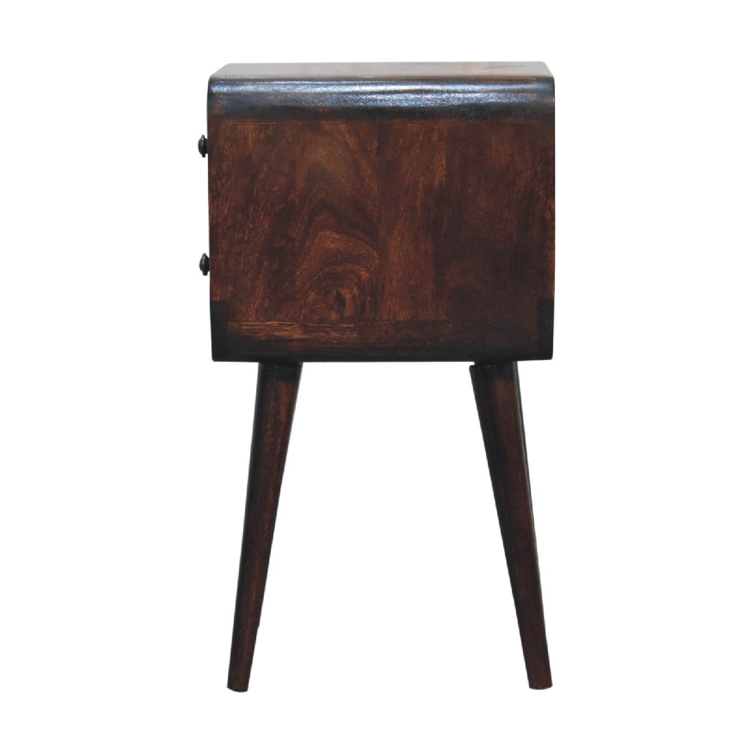 Mini Light Walnut Curved Nightstand - Element & Elm