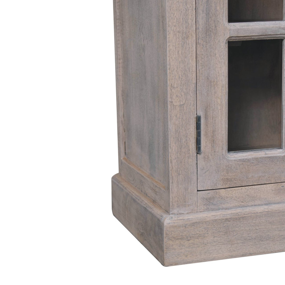 Stone Finish Cabinet with Glazed Doors - Element & Elm