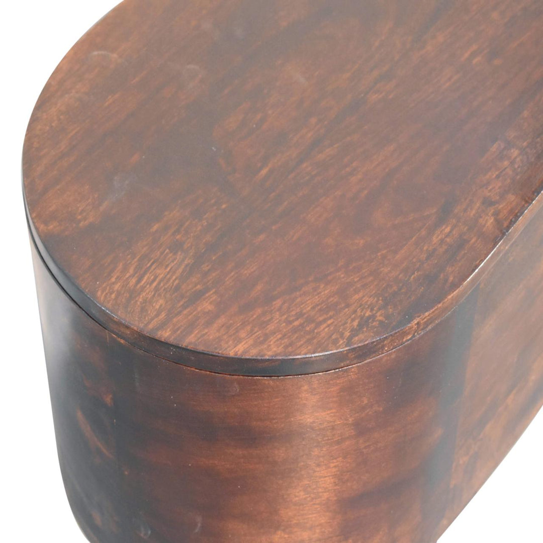 Light Walnut Rounded Lid-up Blanket Box