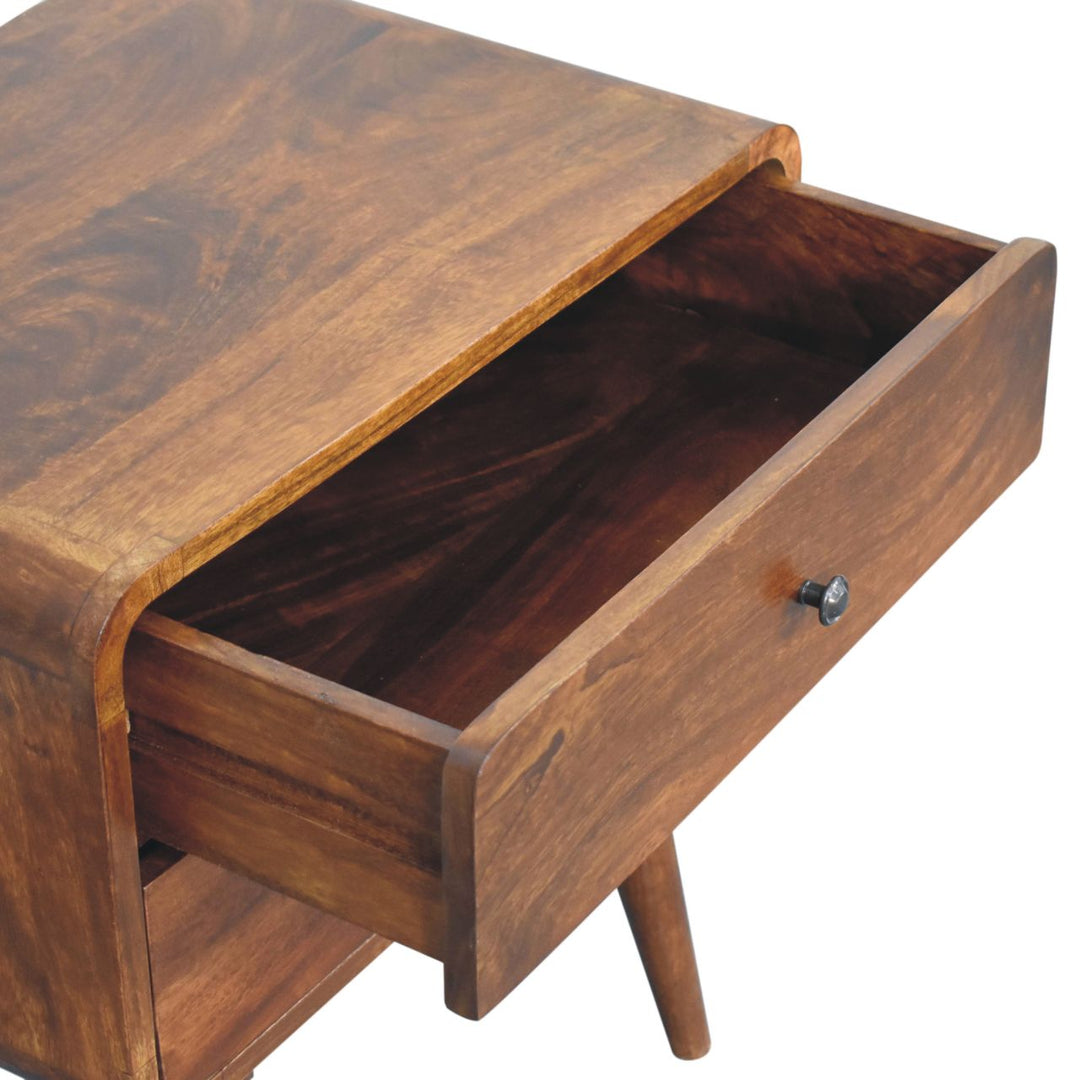 Large Curved Chestnut Bedside - Element & Elm