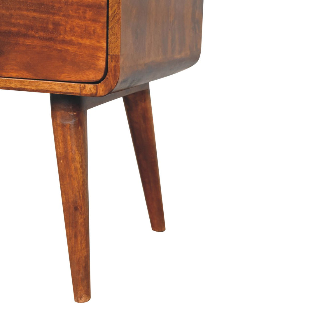 Large Curved Chestnut Bedside - Element & Elm