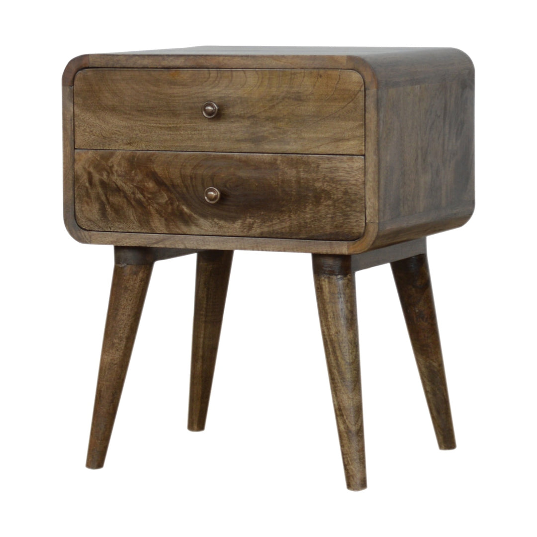 Curved Classic Grey Washed Nightstand - Element & Elm