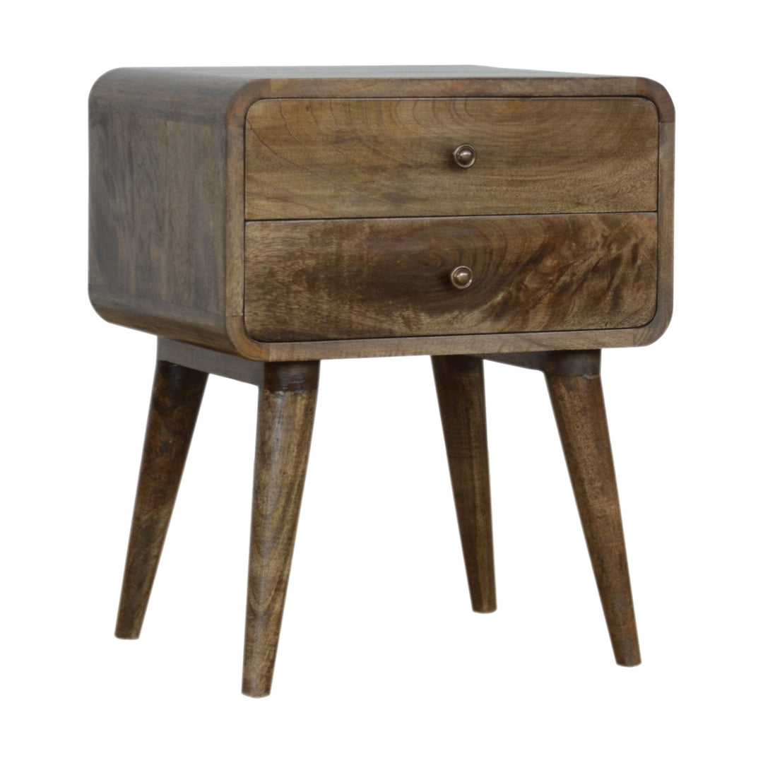 Curved Classic Grey Washed Nightstand - Element & Elm