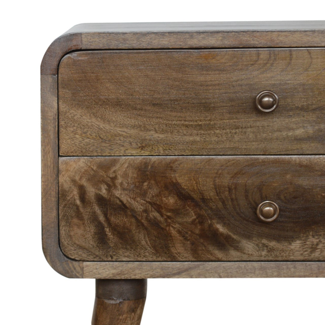 Curved Classic Grey Washed Nightstand - Element & Elm