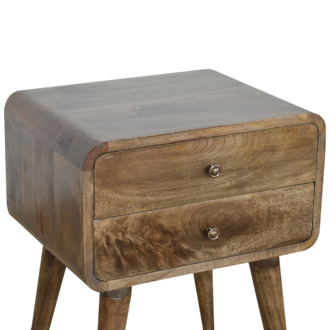 Curved Classic Grey Washed Nightstand - Element & Elm