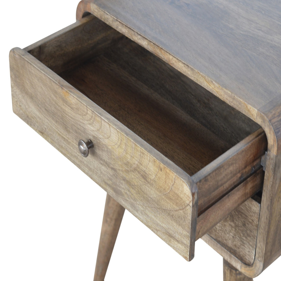 Curved Classic Grey Washed Nightstand - Element & Elm