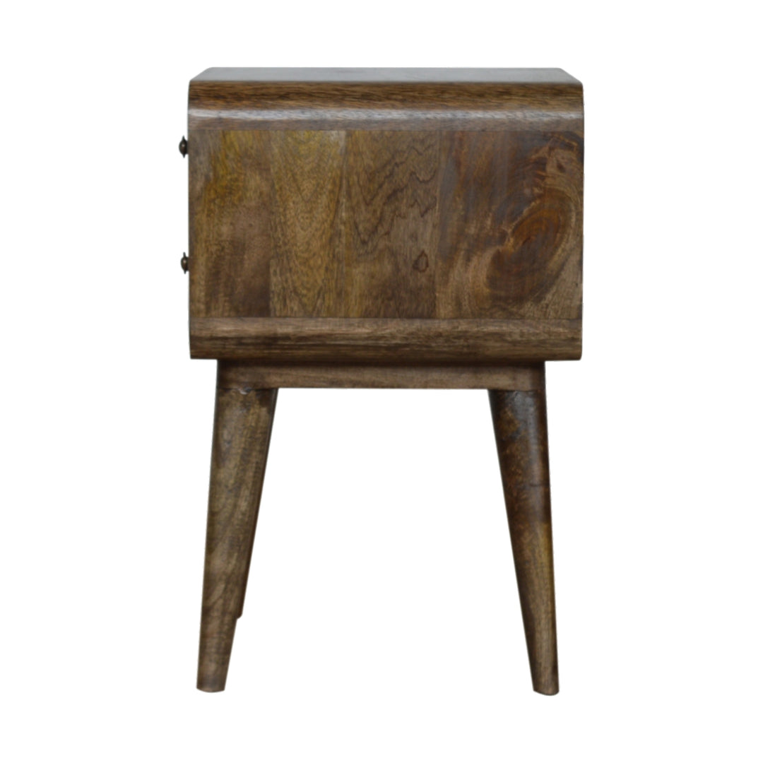 Curved Classic Grey Washed Nightstand - Element & Elm