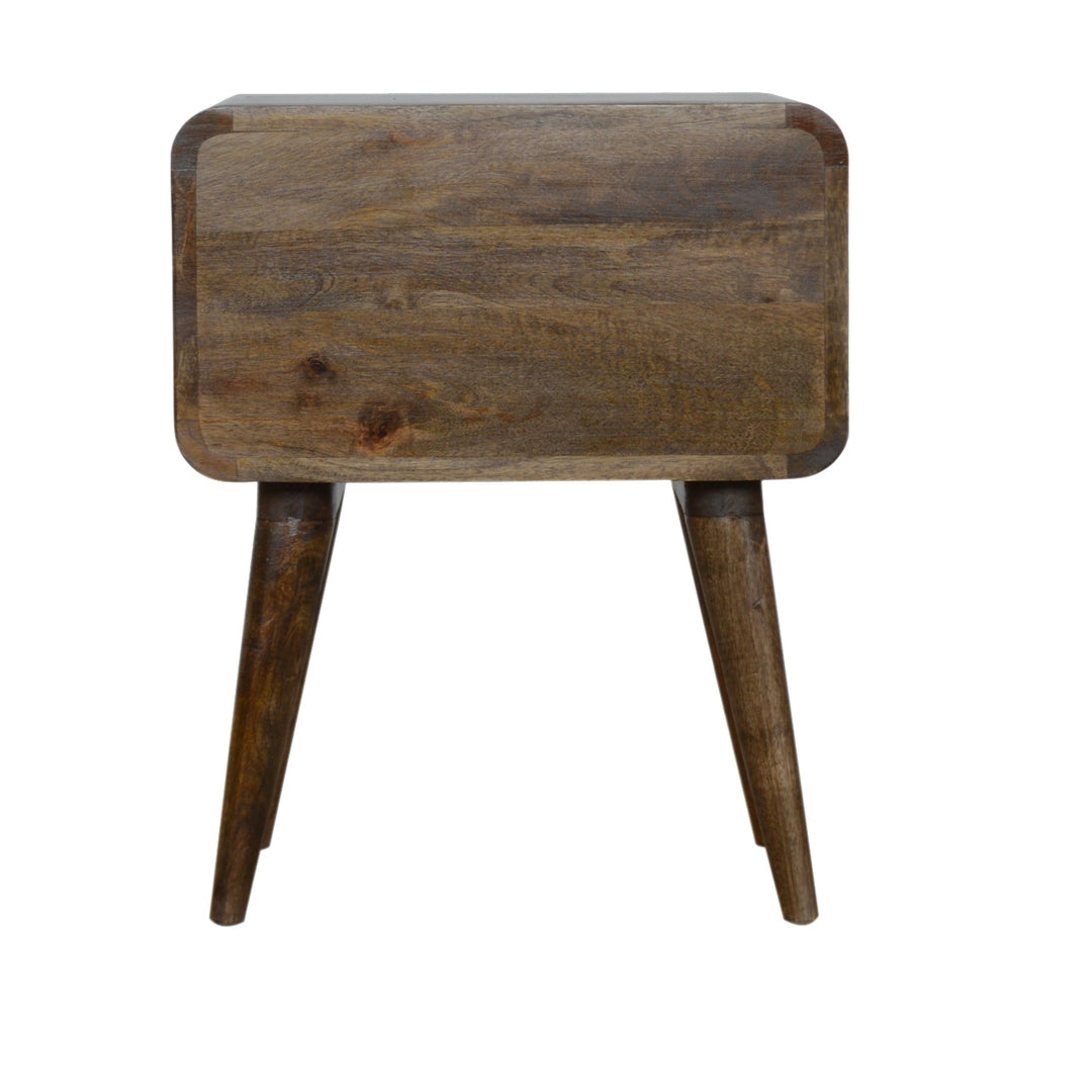 Curved Classic Grey Washed Nightstand - Element & Elm