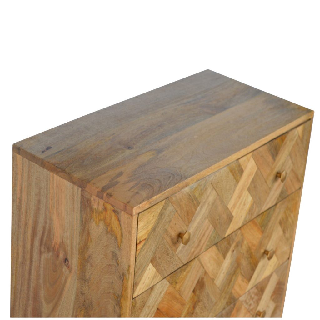 3 Drawer Zig-Zag Patterned Patchwork Chest - Element & Elm