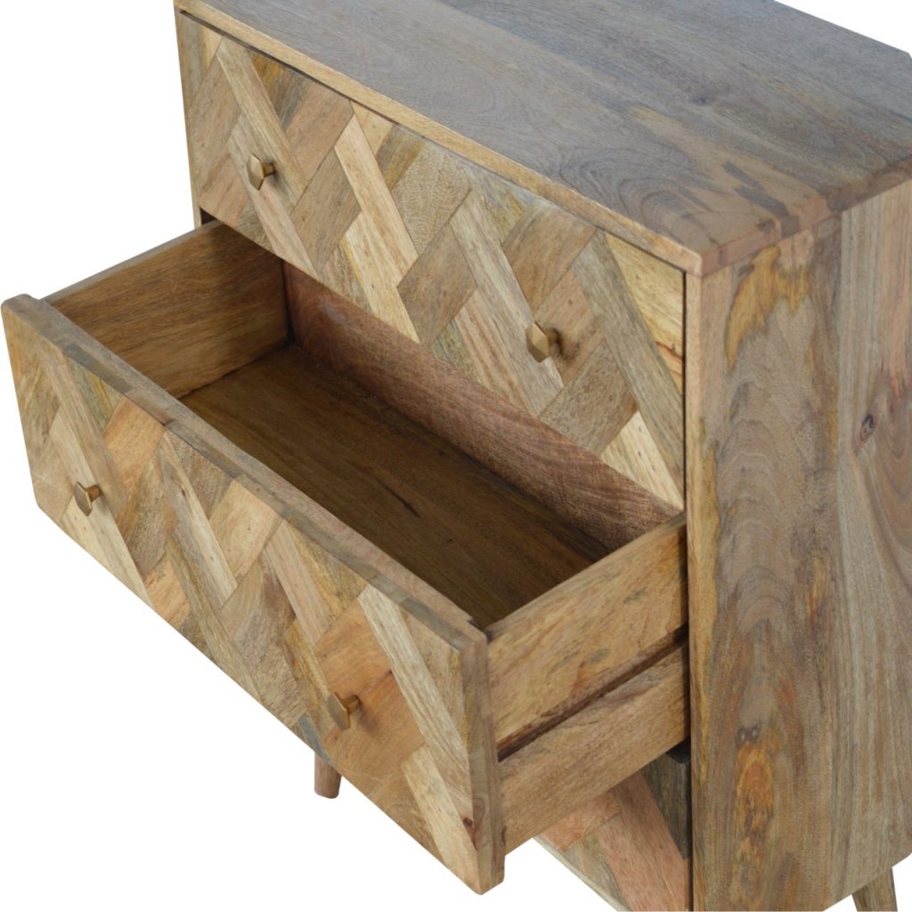 3 Drawer Zig-Zag Patterned Patchwork Chest - Element & Elm