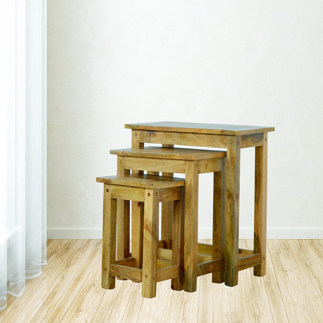 Solid Wood Stool Set of 3