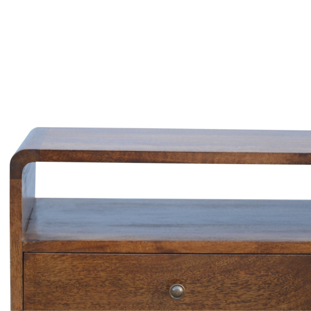 Curved Chestnut Media Console - Element & Elm