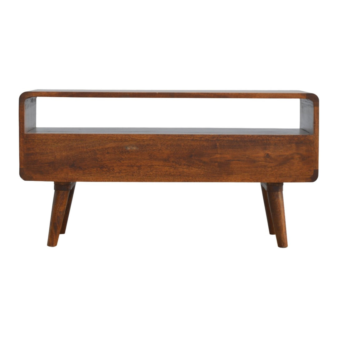 Curved Chestnut Media Console - Element & Elm