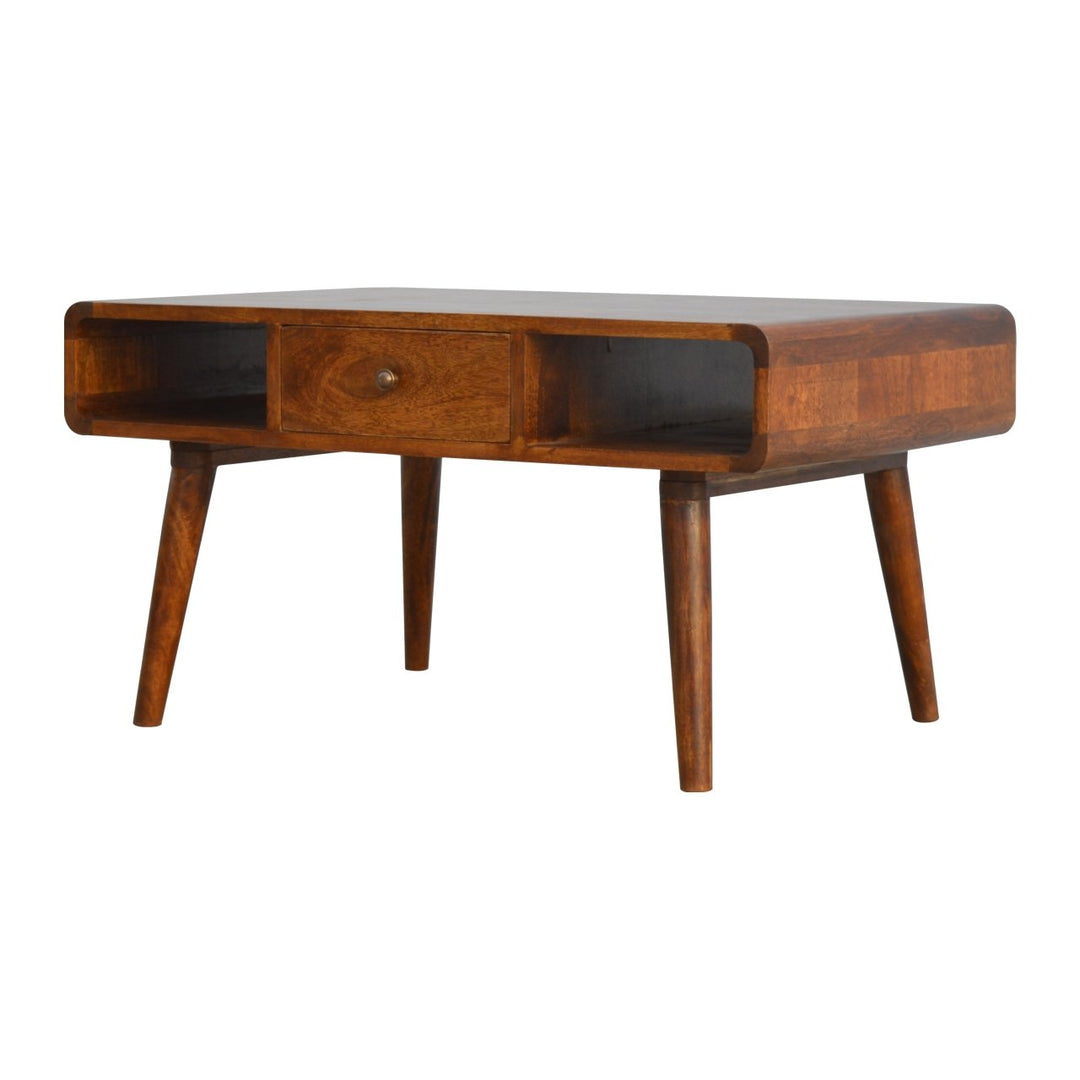 Curved Chestnut Coffee Table - Element & Elm