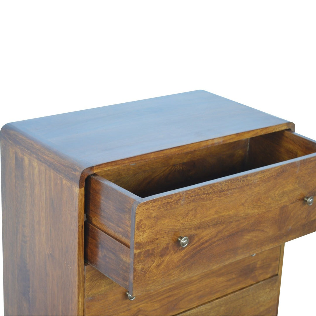 Curved Chestnut Chest - Element & Elm