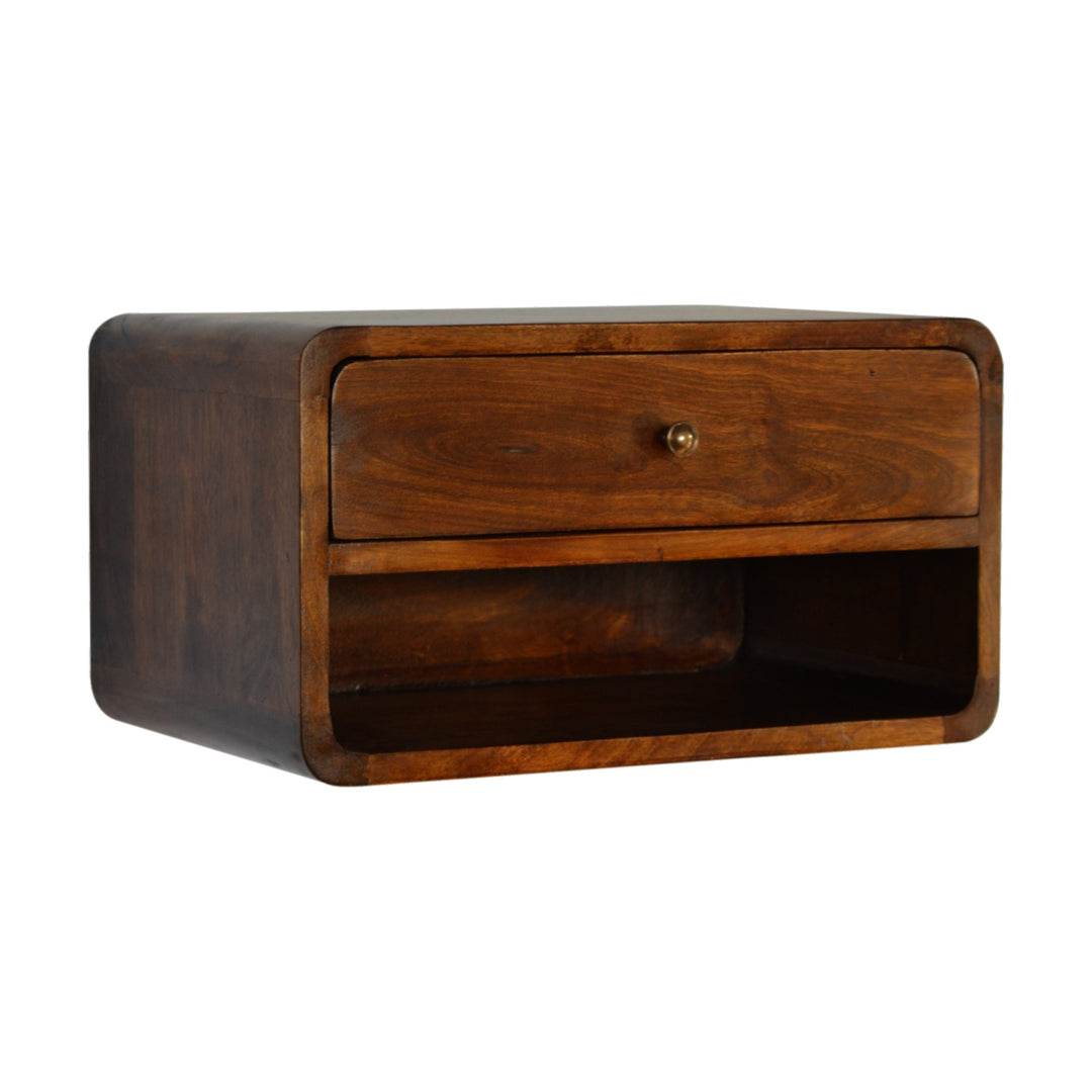 Chestnut Curve Floating Nightstand - Element & Elm