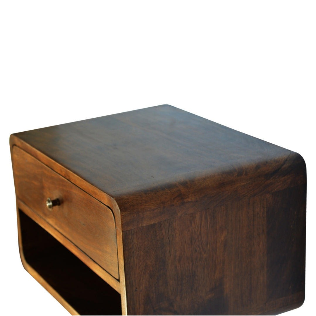 Chestnut Curve Floating Nightstand - Element & Elm