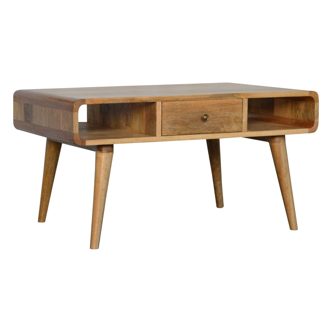 Curved Oak-ish Coffee Table - Element & Elm