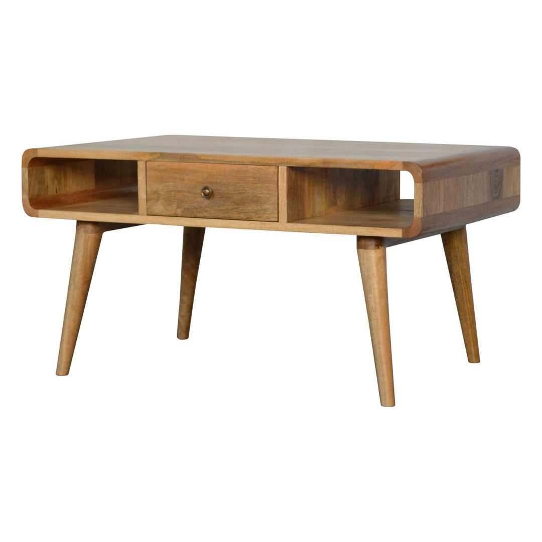 Curved Oak-ish Coffee Table - Element & Elm