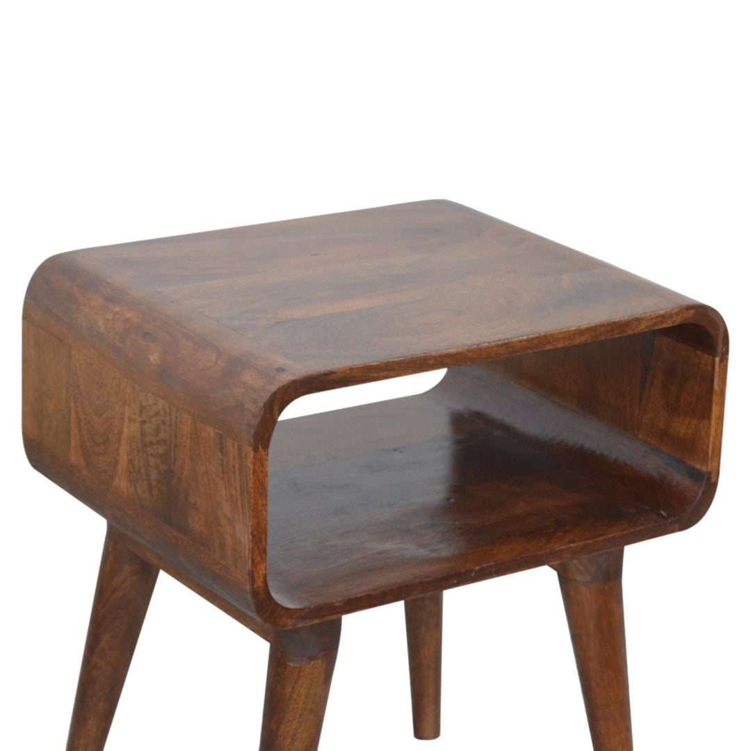 Curved Open Chestnut Nightstand - Element & Elm