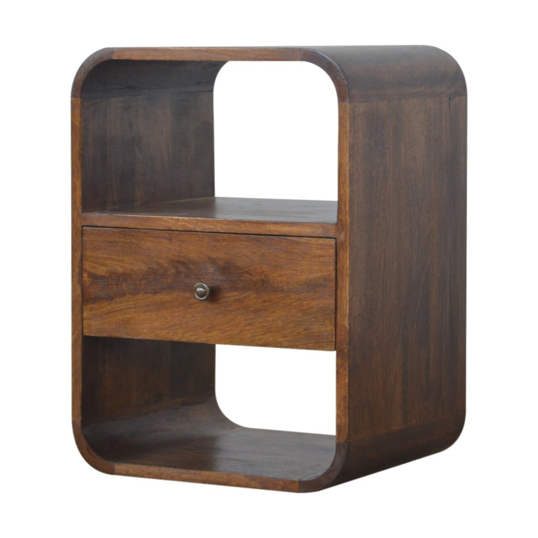 Chestnut Curved Edge Nightstand - Element & Elm