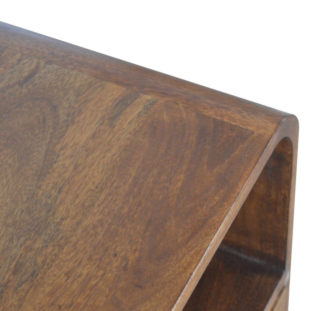 Chestnut Curved Edge Nightstand - Element & Elm