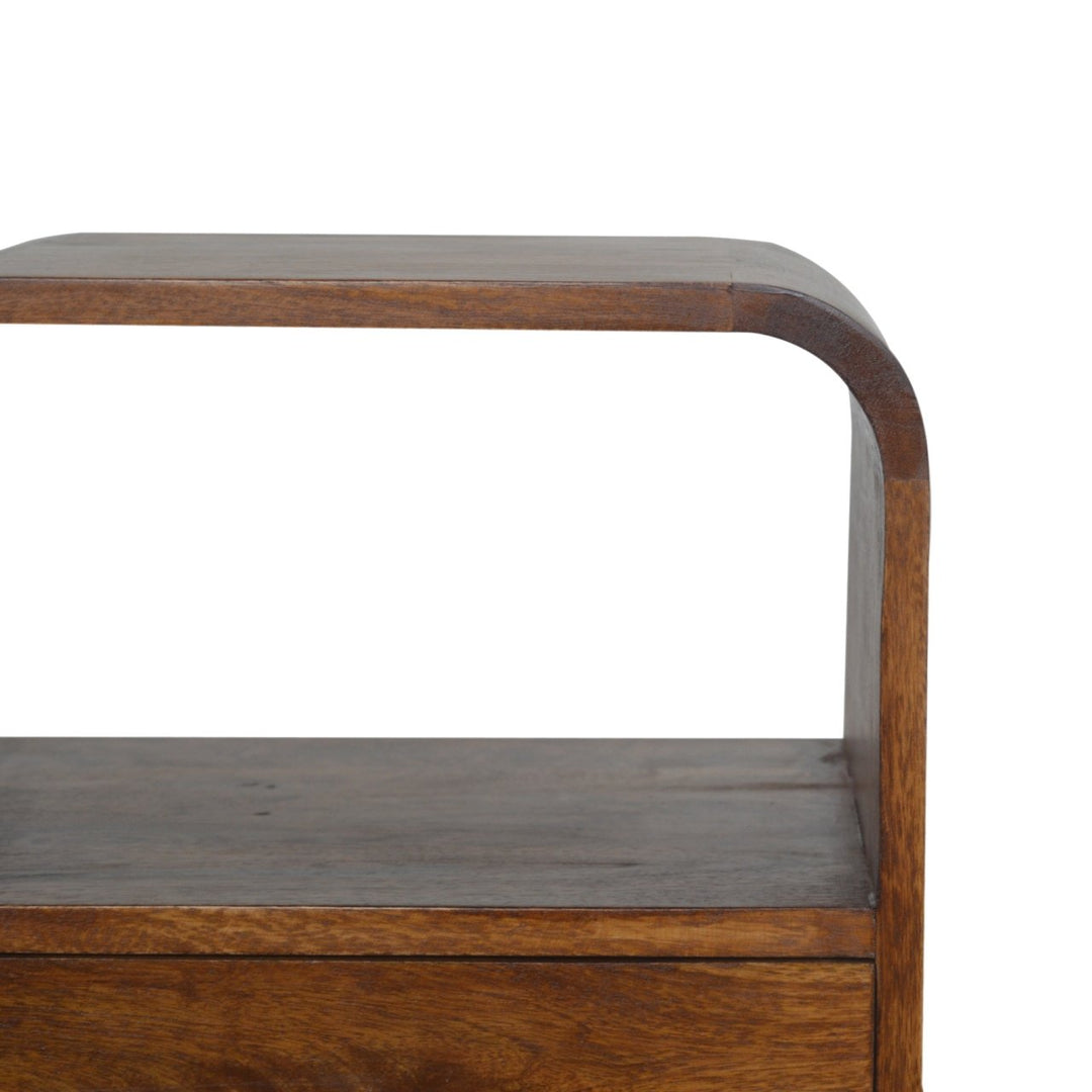 Chestnut Curved Edge Nightstand - Element & Elm