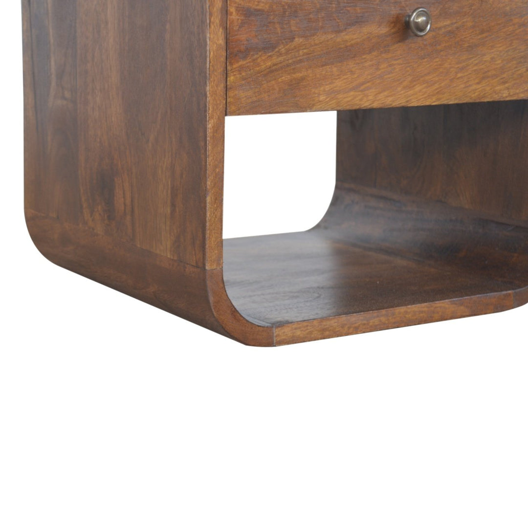 Chestnut Curved Edge Nightstand - Element & Elm