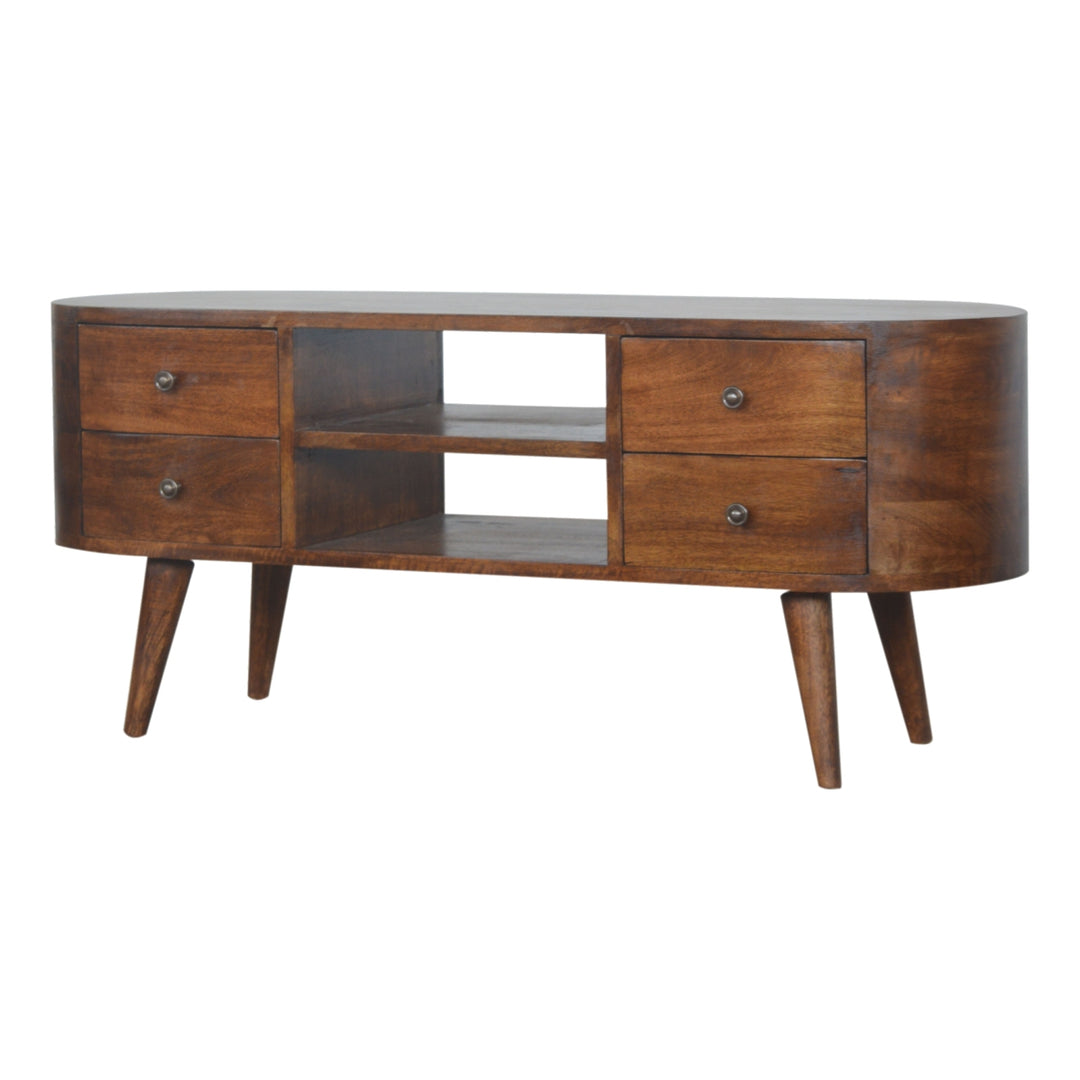 Chestnut Rounded Entertainment Unit - Element & Elm