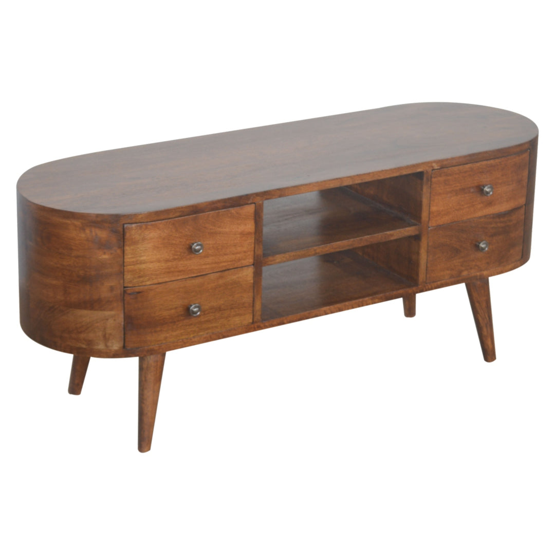 Chestnut Rounded Entertainment Unit - Element & Elm