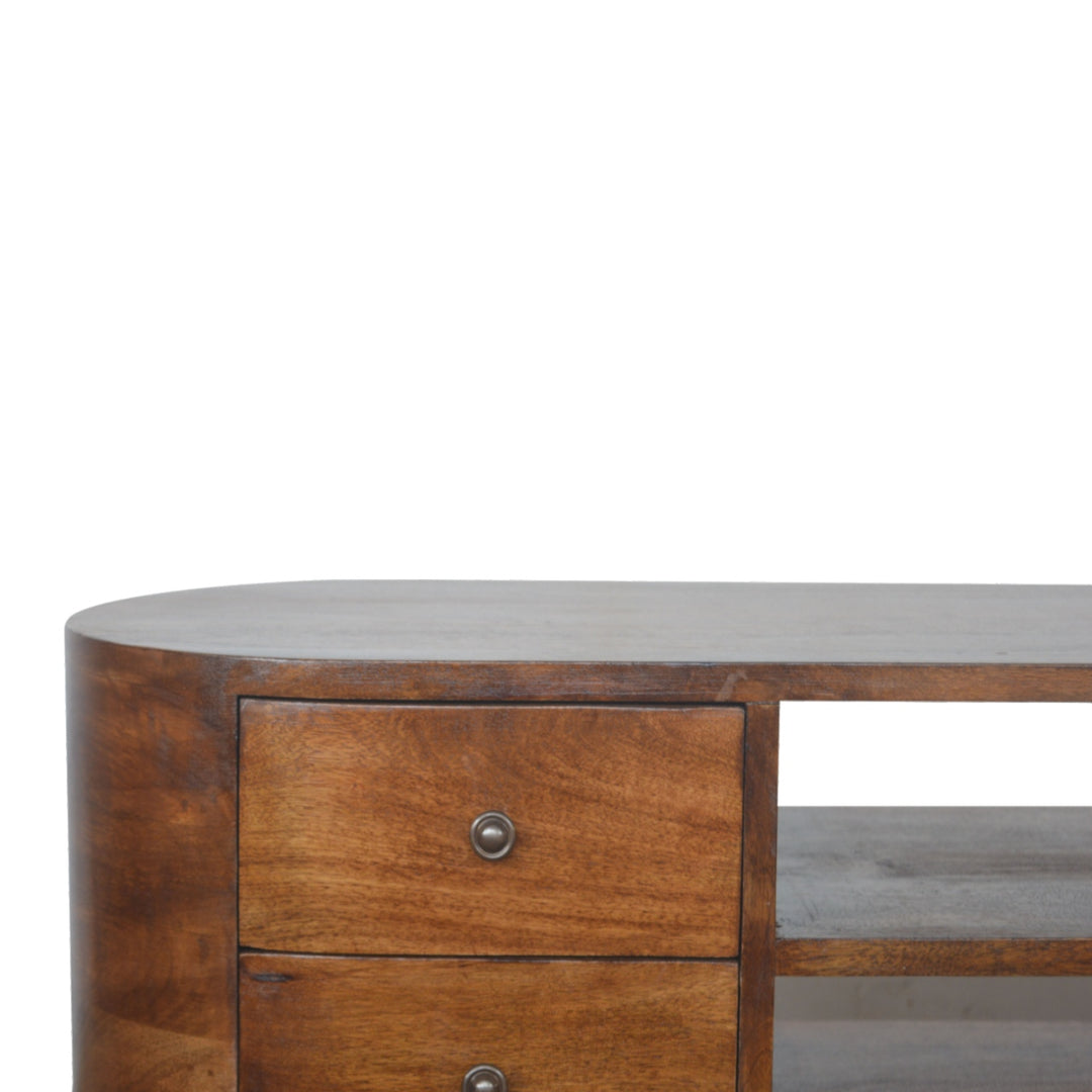 Chestnut Rounded Entertainment Unit - Element & Elm