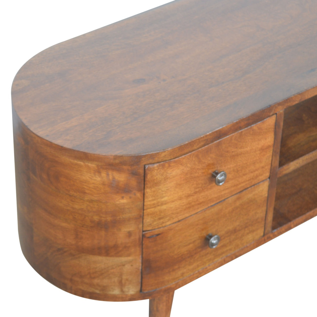 Chestnut Rounded Entertainment Unit - Element & Elm