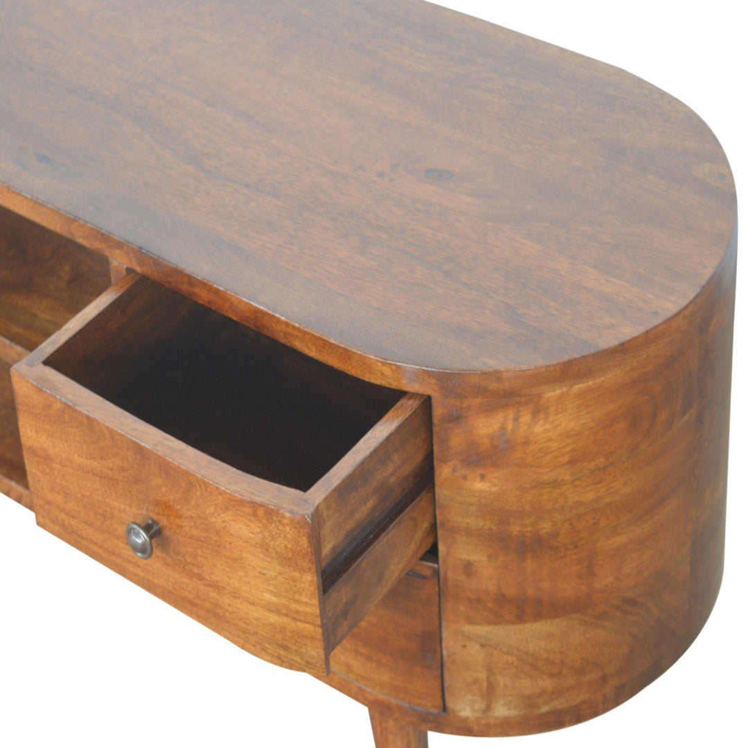 Chestnut Rounded Entertainment Unit - Element & Elm