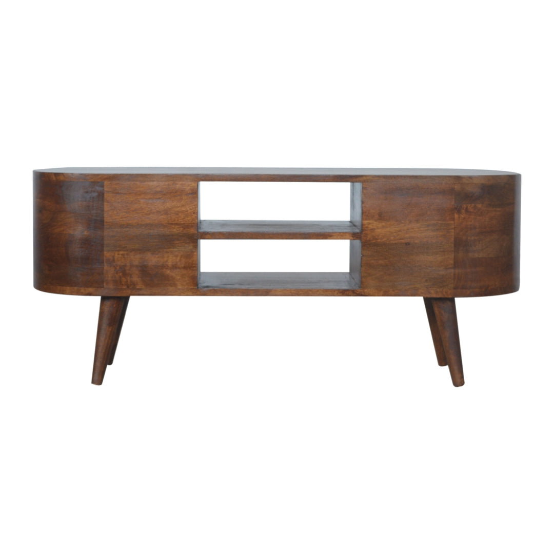 Chestnut Rounded Entertainment Unit - Element & Elm