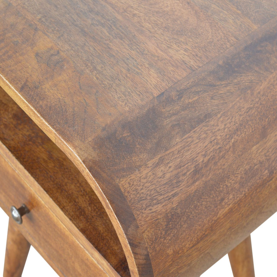 Chestnut Circular Open Bedside - Element & Elm