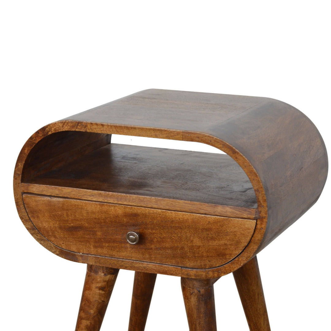 Chestnut Circular Open Bedside - Element & Elm