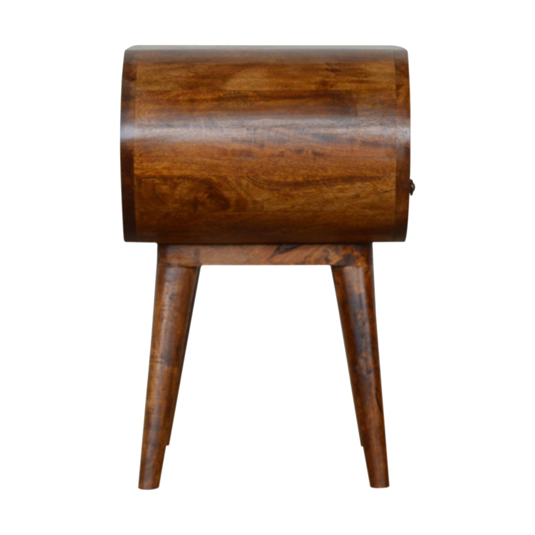 Chestnut Circular Open Bedside - Element & Elm