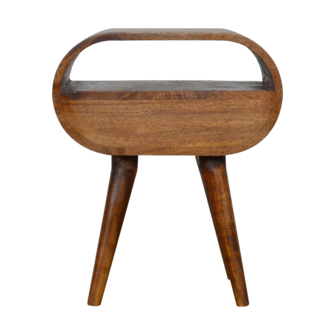 Chestnut Circular Open Bedside - Element & Elm