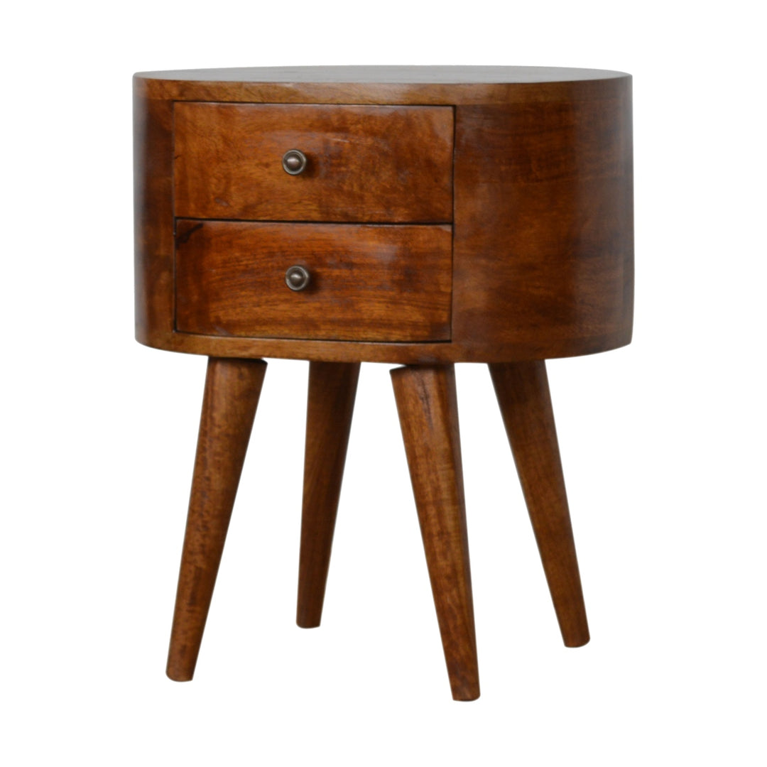 Chestnut Rounded Nightsand Table - Element & Elm