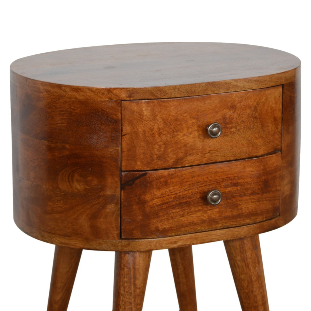 Chestnut Rounded Nightsand Table - Element & Elm