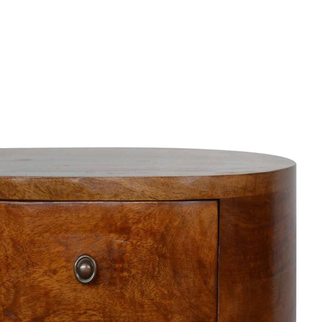 Chestnut Rounded Nightsand Table - Element & Elm