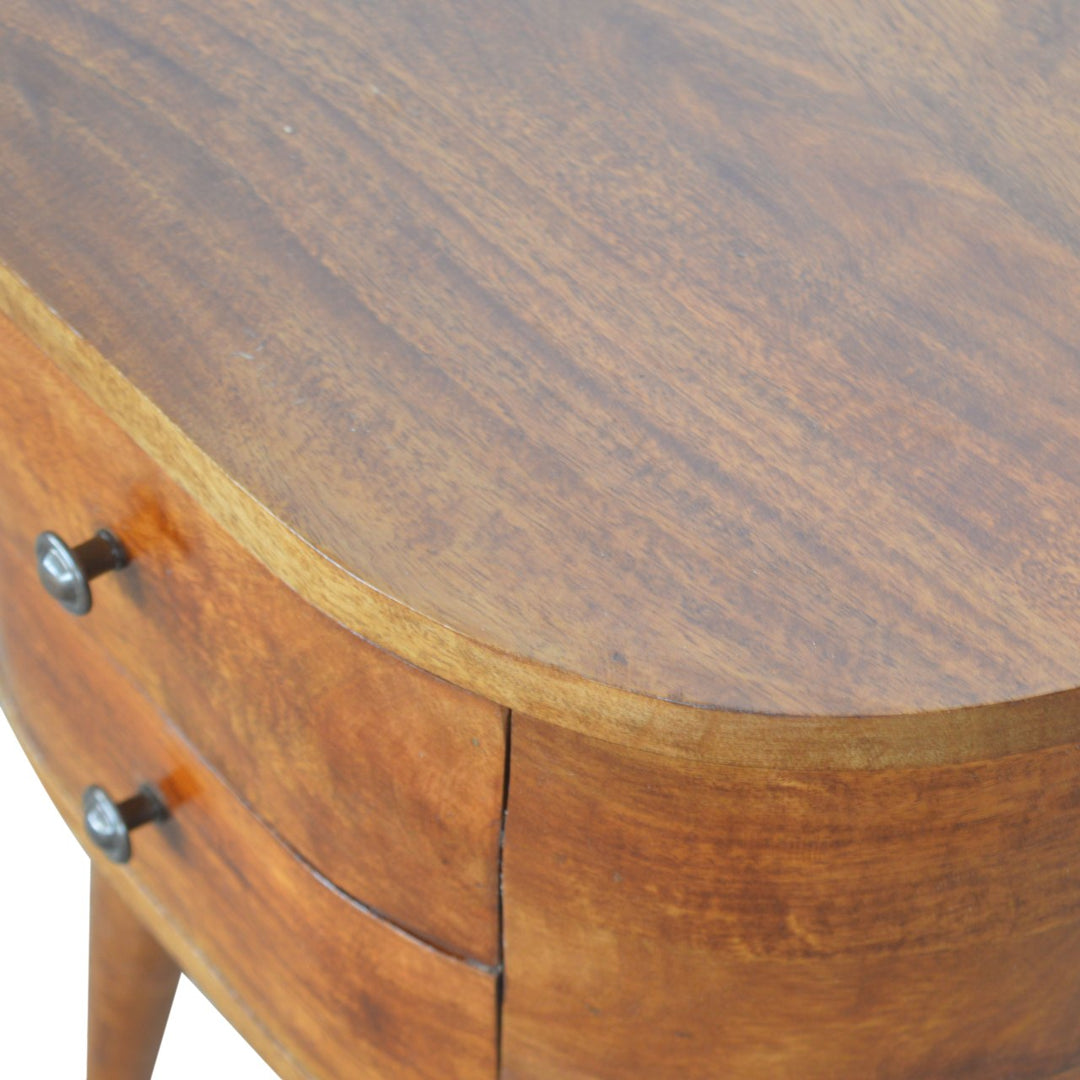 Chestnut Rounded Nightsand Table - Element & Elm