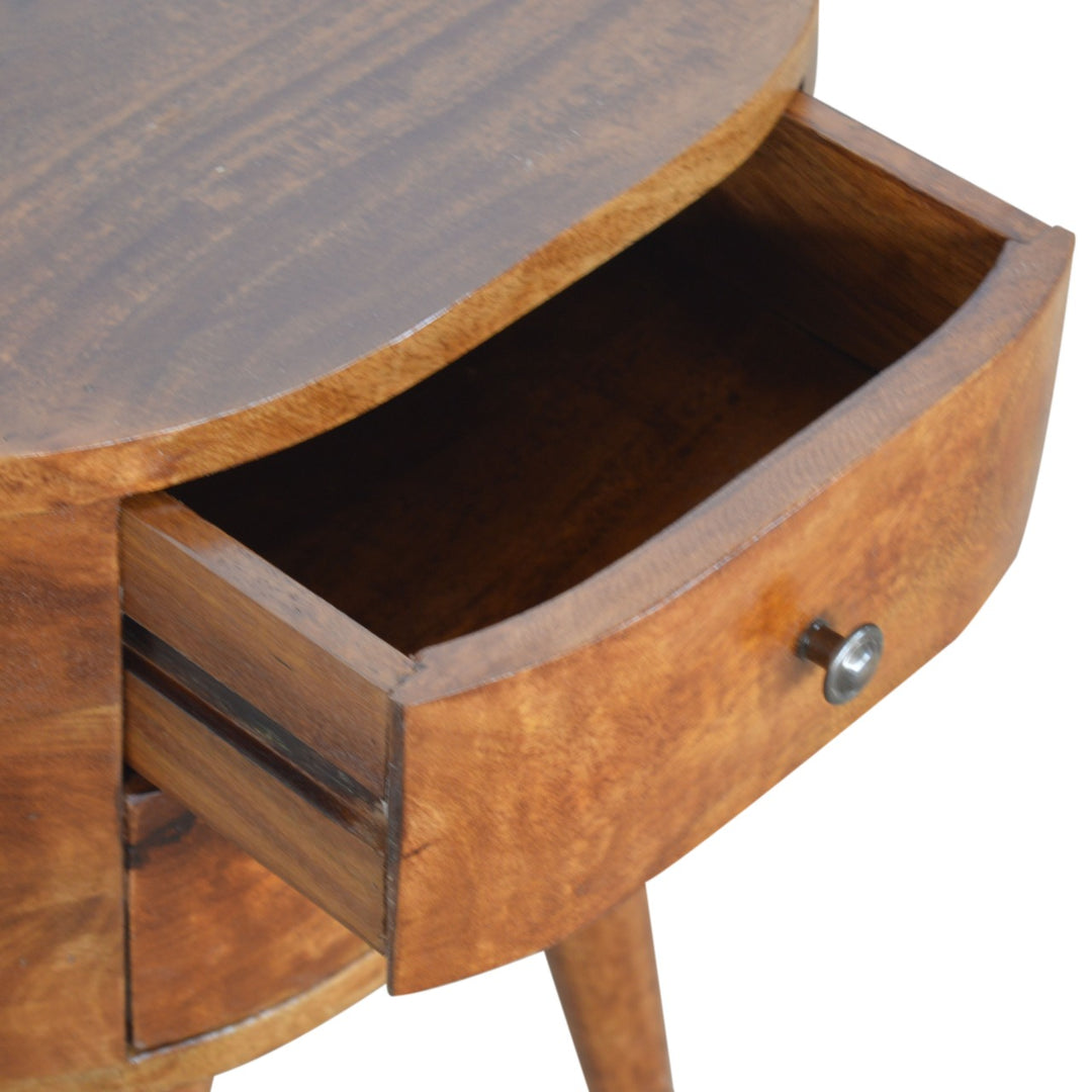 Chestnut Rounded Nightsand Table - Element & Elm