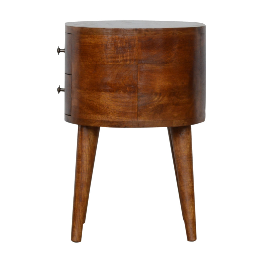 Chestnut Rounded Nightsand Table - Element & Elm