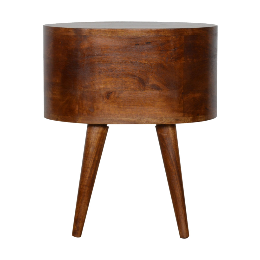 Chestnut Rounded Nightsand Table - Element & Elm